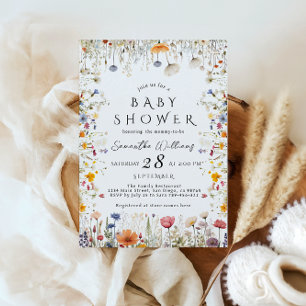Invitation Petite Fleur Sauvage Lumineuse Baby Shower
