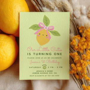 Invitation Petite Frimousse Citron Vert Fête du 1er Anniversa