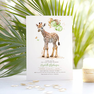 Invitation Petite Giraffe Genre Neutre Baby shower Boho
