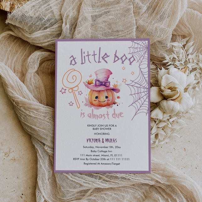 Invitation Petite huluette est presque due Fille de l'Hallowe (Créateur téléchargé)