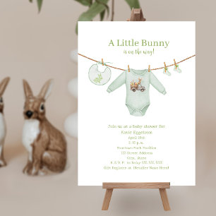 Invitation Petite lapin Vêtements de Pâques Baby shower Garço