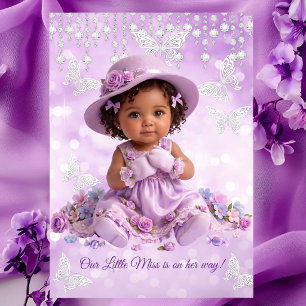 Invitation Petite Mademoiselle Lilac Fille Violette Baby Show