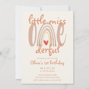 Invitation Petite Mademoiselle Merveilleuse Boho Anniversaire