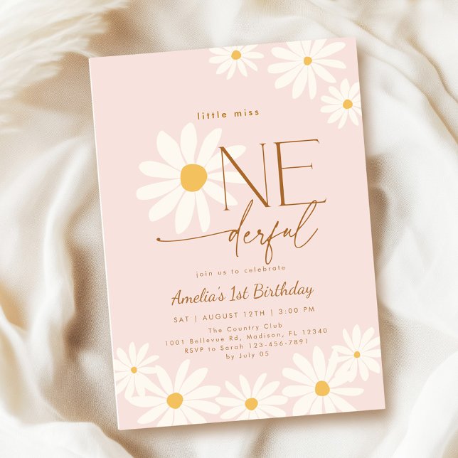 Invitation Petite Mademoiselle Merveilleuse Daisy 1er Anniver (Créateur téléchargé)
