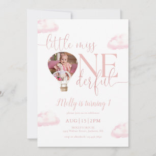 Invitation Petite Mademoiselle Merveilleuse Photo Montgolfièr