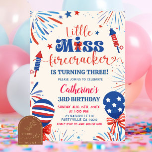 Invitation Petite Mademoiselle Patriote Anniversaire de Feu d