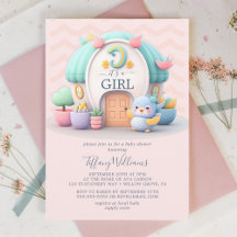 Petite maison avec dragon Baby shower fille