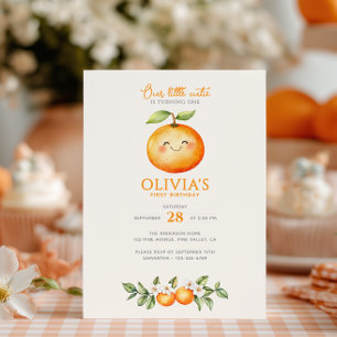 Invitation Petite Mignonne Fête son 1er Anniversaire Orange C
