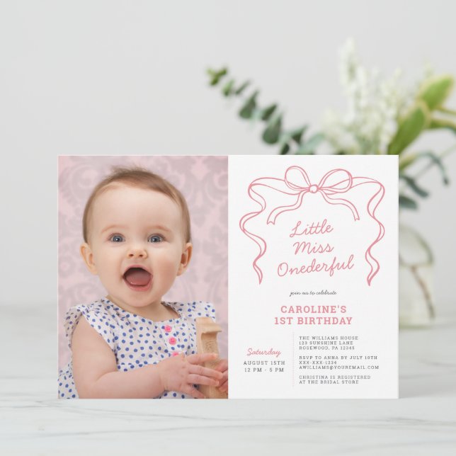 Invitation Petite Miss Incroyable Premier Anniversaire (Debout devant)