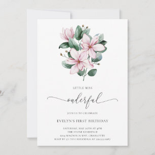 Invitation Petite Mlle Onederful Floral Girl Premier annivers