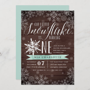 Invitation Petite Monnaie De Flocon De Neige Bois Rustique Pr