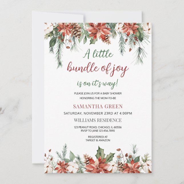 Invitation Petite offre de Baby shower de joie neutre entre l (Devant)