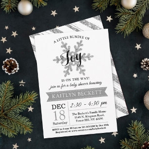 Invitation Petite Offre De Joie Baby shower De Noël
