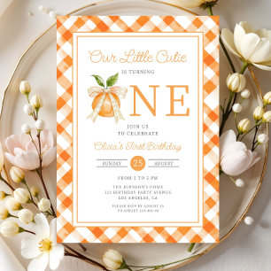 Invitation Petite Orange Mignonne Citron 1er Anniversaire