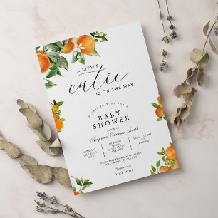 Invitation Petite Orange Mignonne Citron 1er Anniversaire