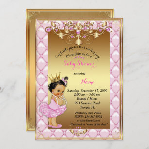 Invitation Petite peau claire Princesse, Baby shower Invitati