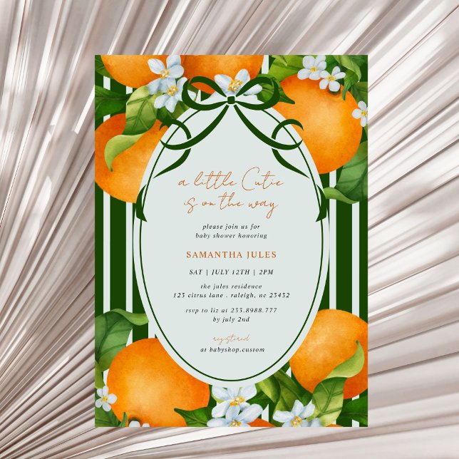 Invitation Petite Pépite Rayures Citronnées Baby Shower (Créateur téléchargé)