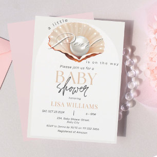 Invitation Petite perle en chemin sous le Baby shower marin