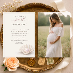 Invitation Petite Perle en Route Photo Baby Shower