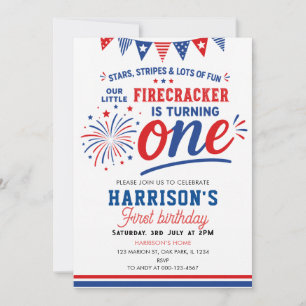 Invitation Petite Pétard 4 juillet 1er Anniversaire