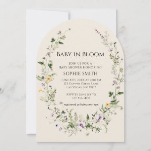 Invitation Petite petite violette et jaune dans le Baby showe