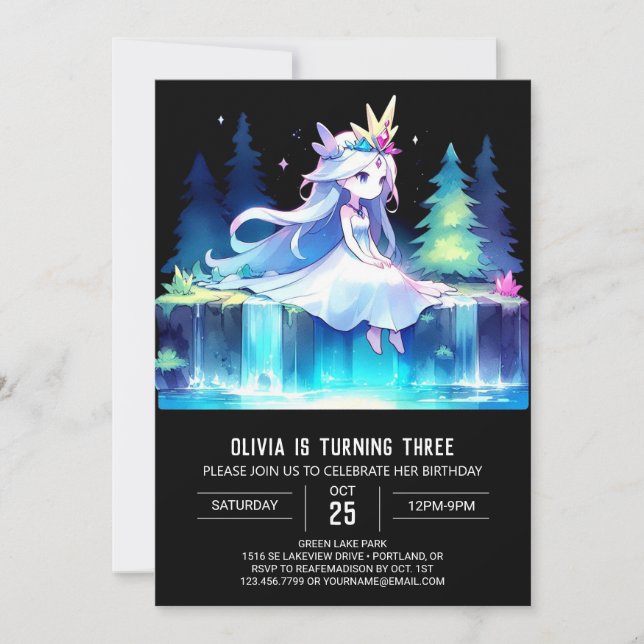 Invitation Petite princesse amusante Anniversaire (Devant)