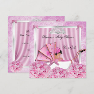 Invitation Petite Princesse Baby Shower Fille Afro-Américaine