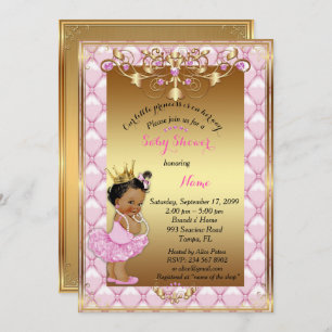 Invitation Petite Princesse, Baby shower Invitation, or