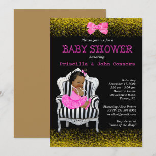 Invitation Petite princesse Baby shower Invitation, rose