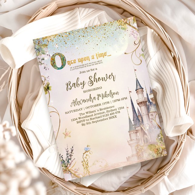 Invitation Petite Princesse Fête de Naissance Château de Cont (Créateur téléchargé)