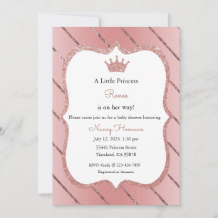 Invitation Petite Princesse, Invitation Rose Gold