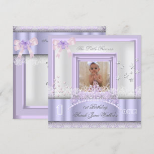 Invitation Petite Princesse Première Fête d'Anniversaire Phot