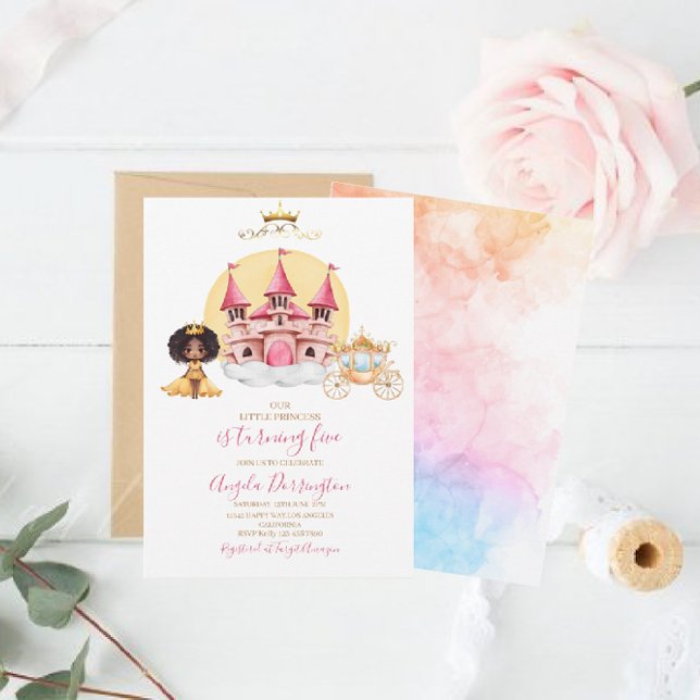 Invitation Petite princesse royale célébration aquarelle invi (Créateur téléchargé)