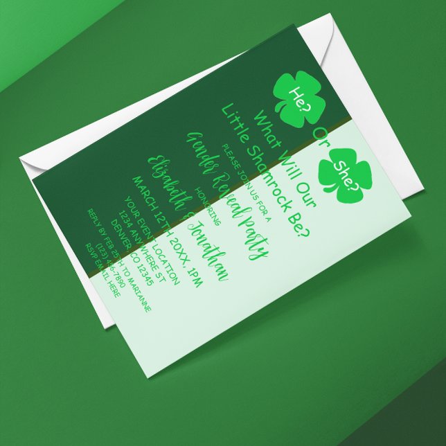 Invitation Petite révélation Shamrock sur le genre (Créateur téléchargé)
