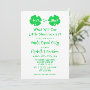 Invitation Petite révélation Shamrock sur le genre