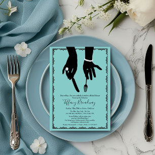 Invitation Petite Robe Noire Glamour Mariage