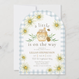 Invitation Petite Ruche En Route Fête Prénatale Bébé Bleu