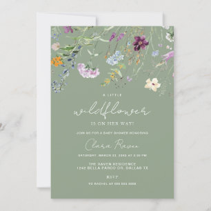 Invitation Petite sage à fleur de sauge florale Baby Shower