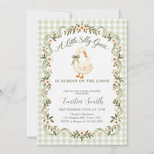 Invitation Petite sage fete de bebe Fleur Goose
