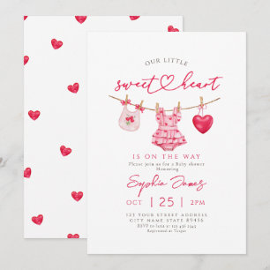 Invitation Petite Saint-Valentin Bébé Fille Shower