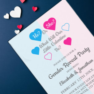 Invitation Petite Saint-Valentin Révélation du sexe pour la S