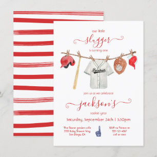 Invitation Petite salope de baseball Clothesline fête d'anniv