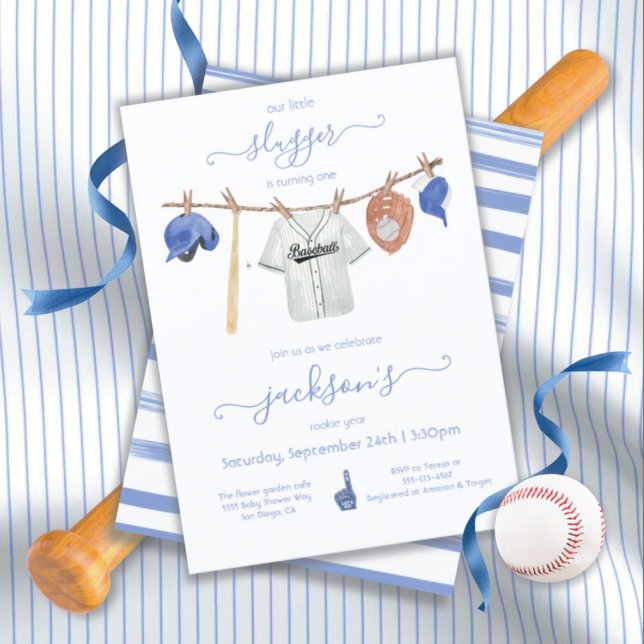 Invitation Petite salope de baseball Clothesline fête d'anniv (Créateur téléchargé)