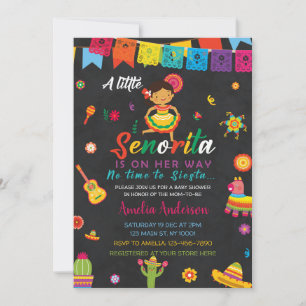 Invitation Petite Señorita Sur Le Chemin Fille Baby shower Fi