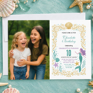 Invitation Petite Sirène d'Or 10e Anniversaire Sous l'océan
