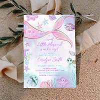 Petite sirène violet Baby shower rose
