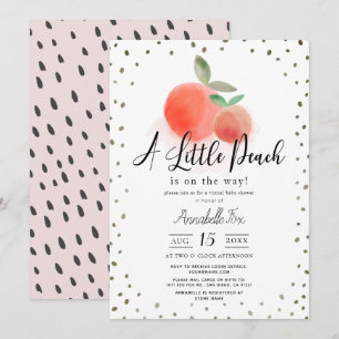 Invitation Petite teinte d'eau blanc Baby shower virtuel