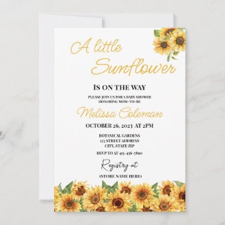 Invitation Petite Tournesol Sur Le Chemin Baby shower