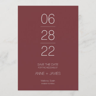 Invitation Petite typographie burgundy minimale et élégante e