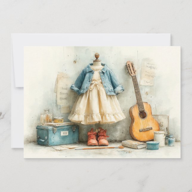 Invitation Petite violoniste – Fille de 1 an (Devant)